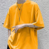 100% Cotton T-shirts Men 2024 Summer Solid T shirts Women's Basic T-shirts Short Sleeve Classic Tees Female Casual Tops US M brown