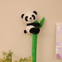 Creative and cute bamboo panda doll giant panda massage beating plush doll toy travel commemoration About 30CM black