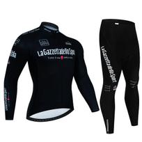 Tour De Giro D'ITAL Rudens ilgomis rankovėmis dviratininko marškinėlių komplektas Dviračių sportinė apranga Road Bike MTB Dviratininkų drabužių kostiumai Roupa Ciclismo S black