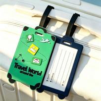 Silicone Travel Luggage Tag žalia