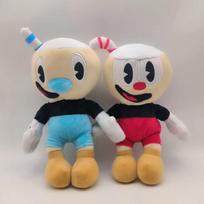 22cm Adventure Game Cuphead Plush Toy Mugman The Devil Legendary Chalice Plush Dolls Toys for Children Gifts 22CM black