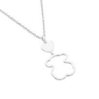 TOUS New Silhouette Bear Motif Silver Necklace/612494510 FREE white
