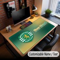 Large Mouse Pad Sporting CP Print Custom Name Text Desk Mat for Office Gaming 30cmx60cm brown