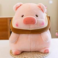 Cute Toast Pig Doll Plush Toy Pig Pig Doll Girl Sleeping Pillow Ragdoll Birthday Gift 35cm【0.55kg】 brown