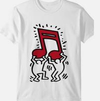 Keith Haring klasikiniai unisex marškinėliai L white