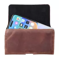 OEM Horizontal Leather Belt Phone Pouch for Samsung Galaxy A21s / S20 Ultra / S21 Ultra / A70 / A71, Xiaomi Redmi 9, Huawei P Smart Pro, Royal Crazy Horse, Size 2XL, Brown