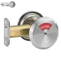 YoukeyHomi SS304 Security Keyed Entrance Entry Keyless Locking Privacy State In-Use Vacant Indicator Deadbolt Interior Door Lock (Matte Black,Storeroom Function&Stainless Steel) matinė juoda spalva