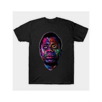 Men'S James Baldwin T-Shirt - Vibrant Black History Month Portrait Tee with Iconic Author & Civil Rights Figure, Casual Round Neck Short Sleeve 5XL juoda