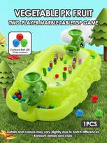 Non-Toxic Kids Vegetable Pinball Machine Shooting Desktop Game Two Person Parent Child Interactive Battle Toy Christmas Gift yellow