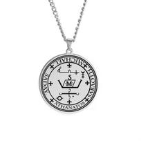 Seal of Archangels Necklaces MICHAEL GABRIEL RAPHAEL AZRAEL CAMAEL Seal Talisman Necklace Stainless Steel Amulet Jewelry 60cm white