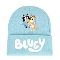 Hot Knitting Cap Men Women Bluey High Quality Beanie Cap Y2k Warm Fashion Hundred Take Cartoon Bluey Print Hat Niche Cold Cap One Size gray
