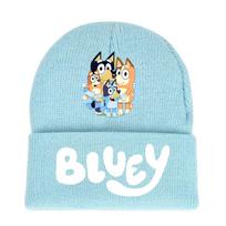 Hot Knitting Cap Men Women Bluey High Quality Beanie Cap Y2k Warm Fashion Hundred Take Cartoon Bluey Print Hat Niche Cold Cap One Size gray