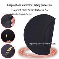 Fireproof BBQ Grill Mat: Outdoor Charcoal Grill, Fire Pit, Fireplace - Fire Resistant, Flame Retardant Fiberglass Mat 19.5 inches (50 cm) Black juoda