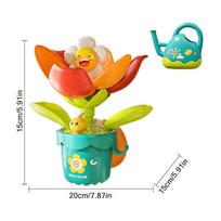 Baby Tub Toys Shower Toys Blooming Sunflower Shower With Sucting Cup Bath Toys Flower Water Game For Kids Swimming Bathroom Toys yellow