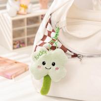 Lovely Watering Pot and Flower Peluche Toy Cute Colorful Flower Clover Pendant Toy Stuffed Soft Doll for Home Party Decoration beige