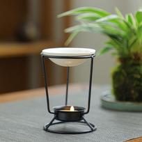 Essential Oil Burner Tealight Candle Holder Fragrance Waxes Melt Aroma Warmer for Bedroom brown