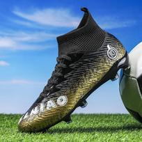 33-46 UNISEX Futbolo batai Suvarstomi aukštai elastingi kojinės, burnos treniruotės Dirbtinis kapitonas Lauko sporto treniruotės Vaikų futbolo bateliai 41 juoda/auksas