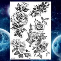 Pakabukas Gėlė Laikinos Tatuiruotės Moterims Suaugusiems Netikri Papuošalai Tatuiruotės Lipdukas Bijūnas Juoda Chna Mėnulis Didelė Šlaunies Tatuiruotė Atspari Vandeniui