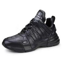 2024 New Men's Thick Sole Elevated Casual Sports Shoes Trendy Retro Men's Comfortable and Breathable Running Shoes sneakers 44 black