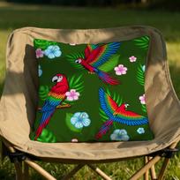Tropical Parrots Palm Leaves Cushion Cover Soft Reversible Durable Pillow Cover MultiScene Use for Home Car Daily Comfort 40x40cm