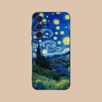 V-Van Gogho telefono dėklas Samsung S24, S21, S22, S23, S30, Ultra, S20, S30, Plus, S21 Fe, 10, 9, 5G Silikoninis dangtelis SamsungS225G blue