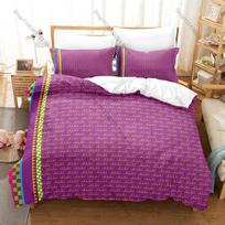 JoJo's Bizarre Adventure Bedding Set Duvet Cover + 2 Pillowcases Anime Manga Jotaro Joseph Jonathan Bedroom Decor EU Single 135*200cm/53x79in 3pcs pink