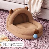 Cat litter, warm in winter, kennel, universal in all seasons, semi-enclosed cat bed,  house,  house brown