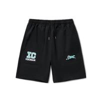 Li Ning X Icecream Collaboration Skateboard Series Logo Print Loose Mid Waist Casual Shorts Men shorts Black AKSU795-2 XL black