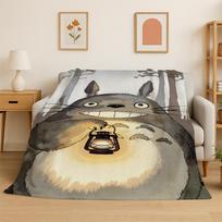 Klasikinė T-Totoro animacinė minkšta šilta flanelinė antklodė, pledas miegamajam, svetainei, lovai, kelionėms, iškyloms, vaikams 100x150cm