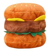 Dog Plush Toy Simulation Hamburger Dogs Biting Training Squeak Toy Cats Chewing Toy 1 orange