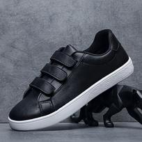 Spring new men's low-top versatile Velcro sports and leisure men's shoes versatile board shoes men G 44 gray