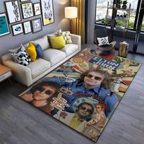 Elton John Retro Collage Carpet suitable as a non-slip mat for the living room or bedroom sofa 40x60cm( 15x23in ) gray