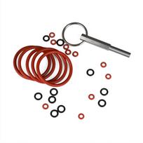 Professional Oval Head Bit Repair Set with Keyring Seal Rings Machines Repair Tool for Espresso Machine Servicing brown