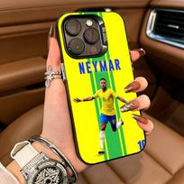 10-N- Neymar Futbolo telefono dėklas iPhone 17,16,15,14,13,12,11 Plus Pro Max spalvotas sidabrinis telefono dėklas iPhone15pro
