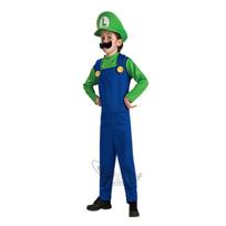 Super Mario Bros Luigi Santechniko Darbininko Kostiumas Unisex Patogus Kvėpuojantis Medžiaga Puikiai Tinka Cosplay Renginiams Child Green,105-120cm blue