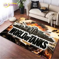 World Of Tanks Game Carpet for Living Room Bedroom Table decor Area Rugs Kitchen Door Un-slip Floor Mat Alfombra Birthday gift 40x60cm16x24in gray