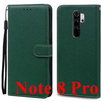 Xiaomi Redmi Note 8 Pro dėklas Silikoninis odinis piniginės telefono dėklas Redmi Note 8 dėklui Redmi Note 8 Pro atverčiamas dėklas Coque Fundas black