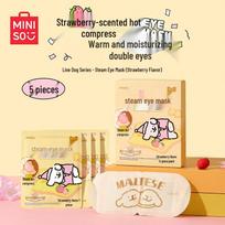 MINISO Line Dog Series Strawberry Steam Eye Mask white