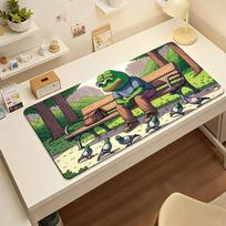 PPepe the Frog  Mouse Pad  Nonslip Locking Edge DeskMat PC Laptop Accessories Rubber Office Keyboard Large Game XXL carpet 30x80x0.3cm gray