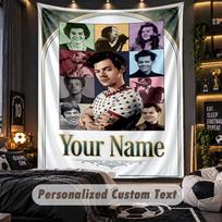 Personalized Wall Tapestry,Harry Styles Custom Printed Name, Fabric Wall Art For Indoor Room Backdrop 130cmx150cm gray