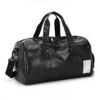 New Top Handle Travel Duffel Bag Men Business Overnight Luggage Gym Bag with Shoe Compartment Women black