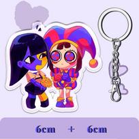 A 12cm The Amazing Digital Circus Acrylic Keychain Pomni Jax Gangle Double Sided Pattern Pendant Children's Festival Fun Gift 12CM purple