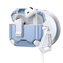Fiber pattern for AirPods pro1 protective case Magnetic suction bracket 1st generation pro1 generation Apple Bluetooth headset cover airpods pro3 generation gray