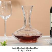 Geometric Crystal Glass Wine Decanter gray