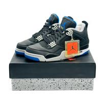 308497-006 Nike Air Jordan 4 Retro Motorsports Alternate Black Royal Blue Silver 8 gray