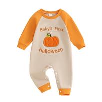 Kūdikio berniuko moliūgų siuvinėjimo Helovino kombinezonas - Super mielas ir puikiai tinkantis lauke 0-3 Months (60 cm) oranžinė