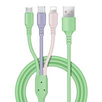 1,2 m aliuminio lydinio 3-in-1 pintas duomenų kabelis Apple ir Type-C įrenginiams white