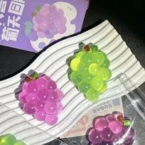 Squishy Grapes Fidget Toy Squeezing Stress Relief Slow Rising Figurine Simulated Fruit Purple Grapes Anti-Anxiety Sensory Gift green