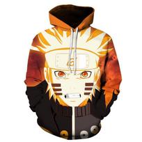 Unisex NARUTO Anime Hoodie Megztinis su gobtuvu Grafiškai spausdintas Streetwear Hoodie Porai Vyrams Moterims XXXL orange