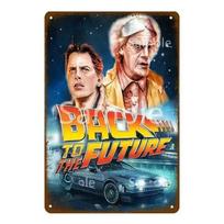 Atgal į ateitį Vintažinis metalinis plakatas Automobiliai Filmai Meno tapyba Spaudinys Skardos ženklai Retro Klasikinis filmas Sienų paveikslai Kambario Namų dekoras 20x30cm beige